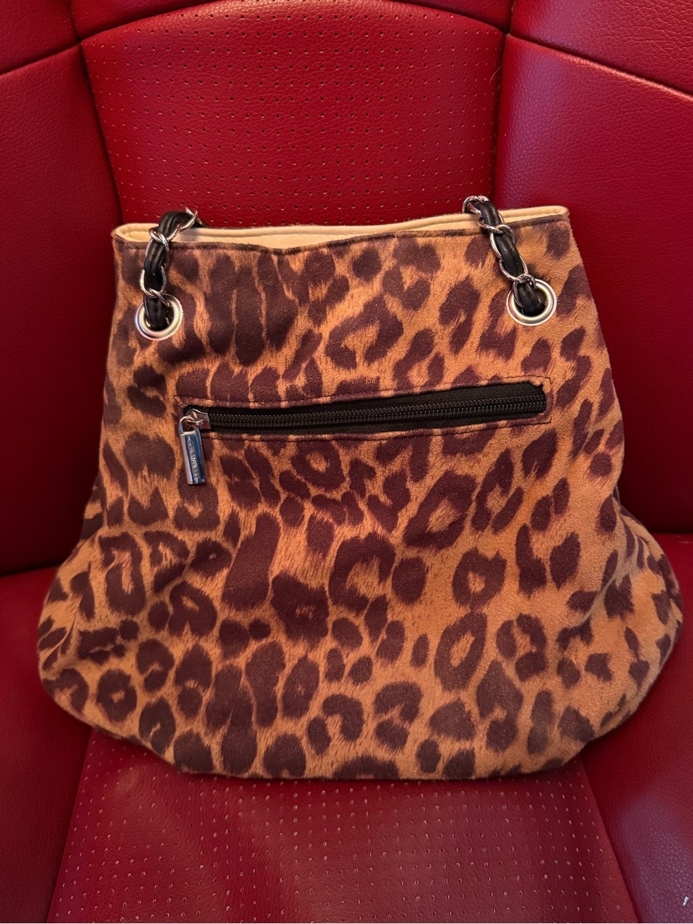 Geir Ness Leopard Print Hobo Bag